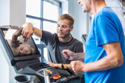 an older man in cardiac rehab