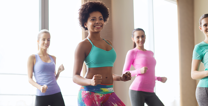 A group zumba class