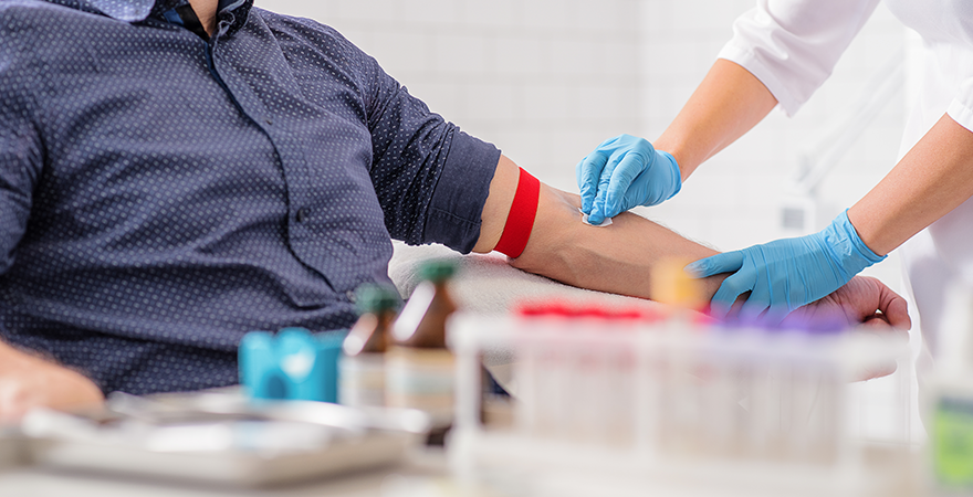 a man having blood drawn