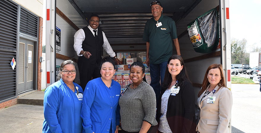 The Mount donating food to Chesapeake Regional Health Foundation