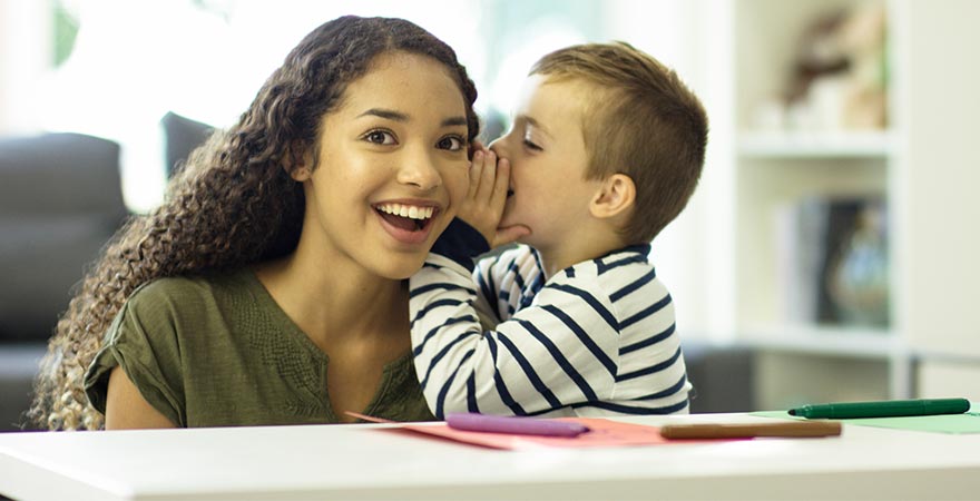 A young girl babysitting