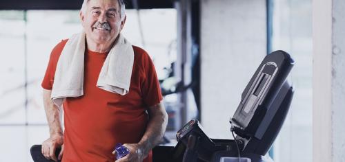 older gentleman on a treadmill