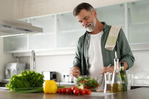 A man cooking a healthy meal
