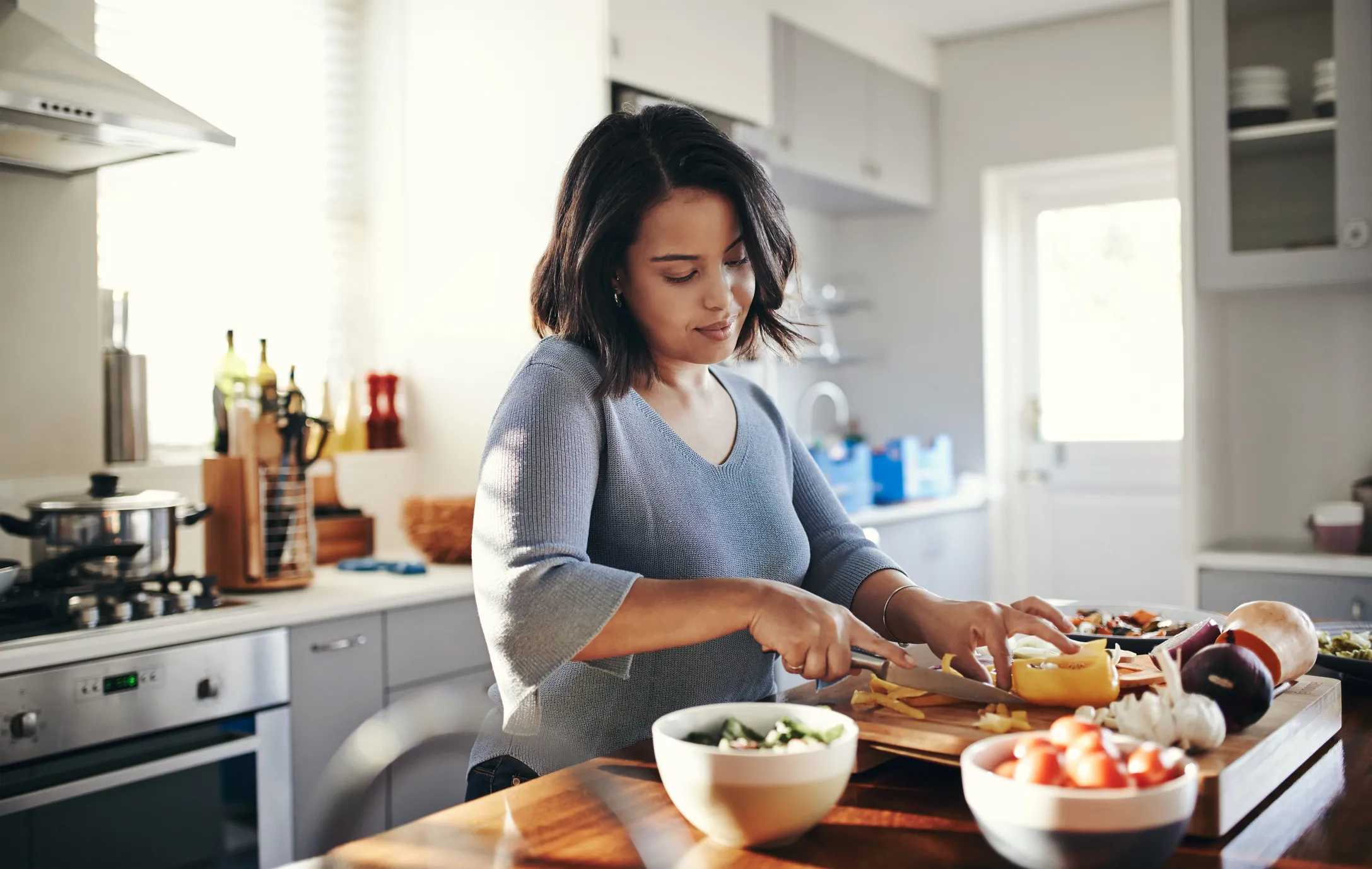 preparing healthy meal