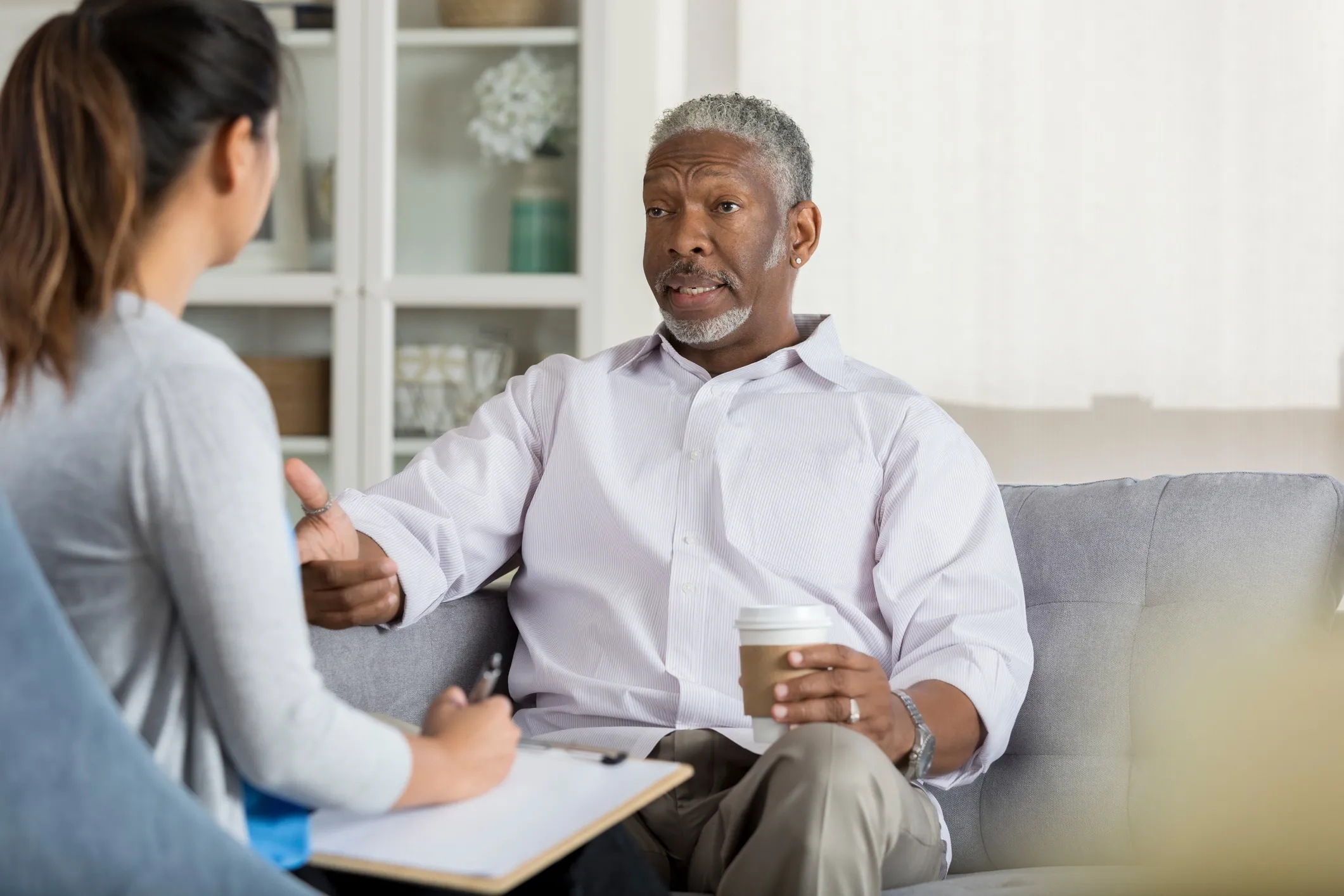 patient talking to doctor