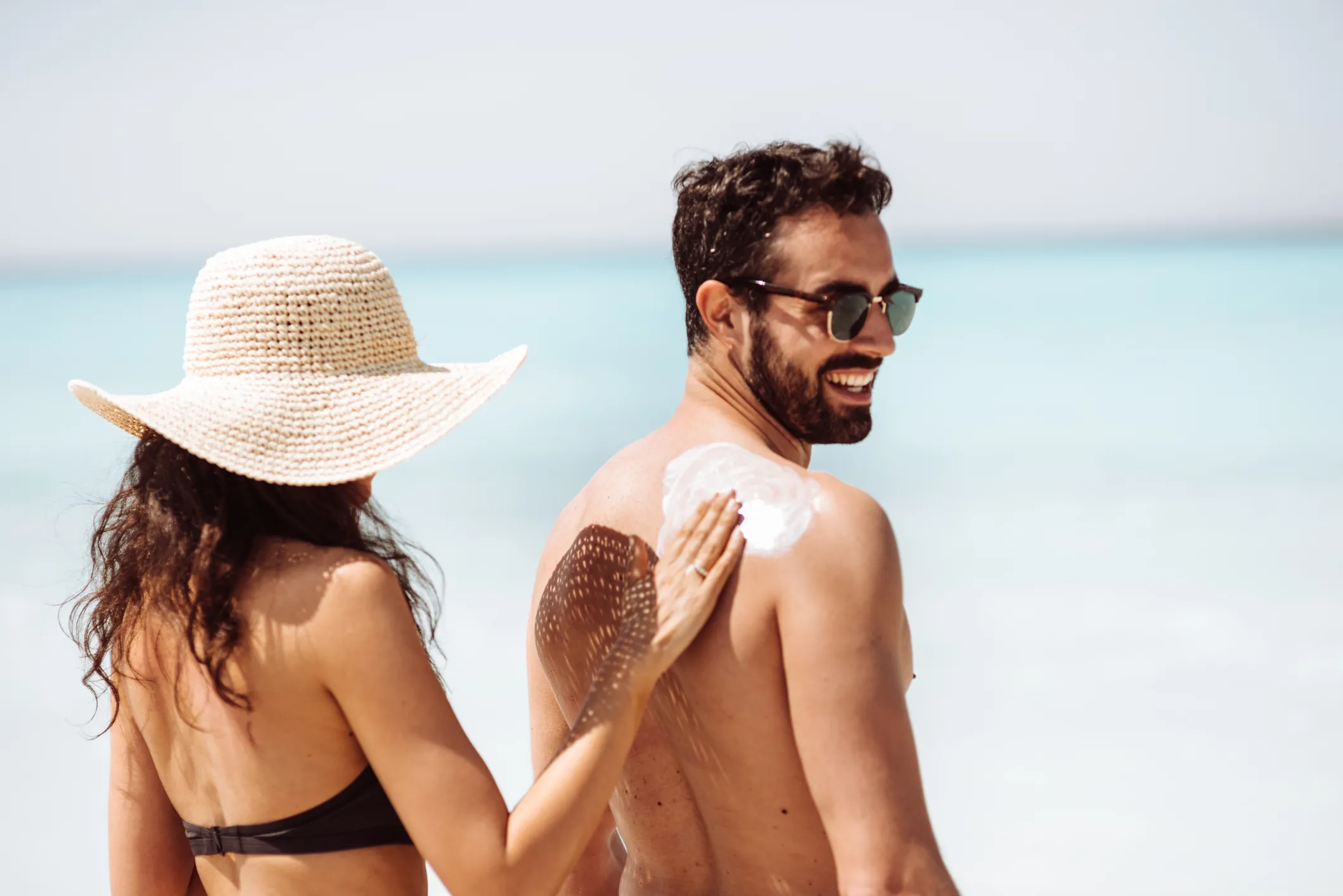 sunscreen at beach