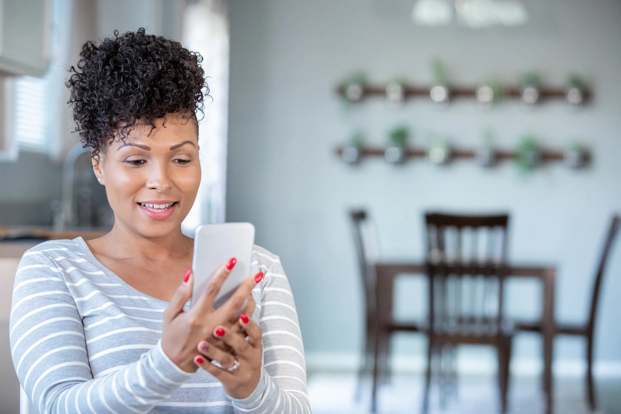 a woman checking her phone