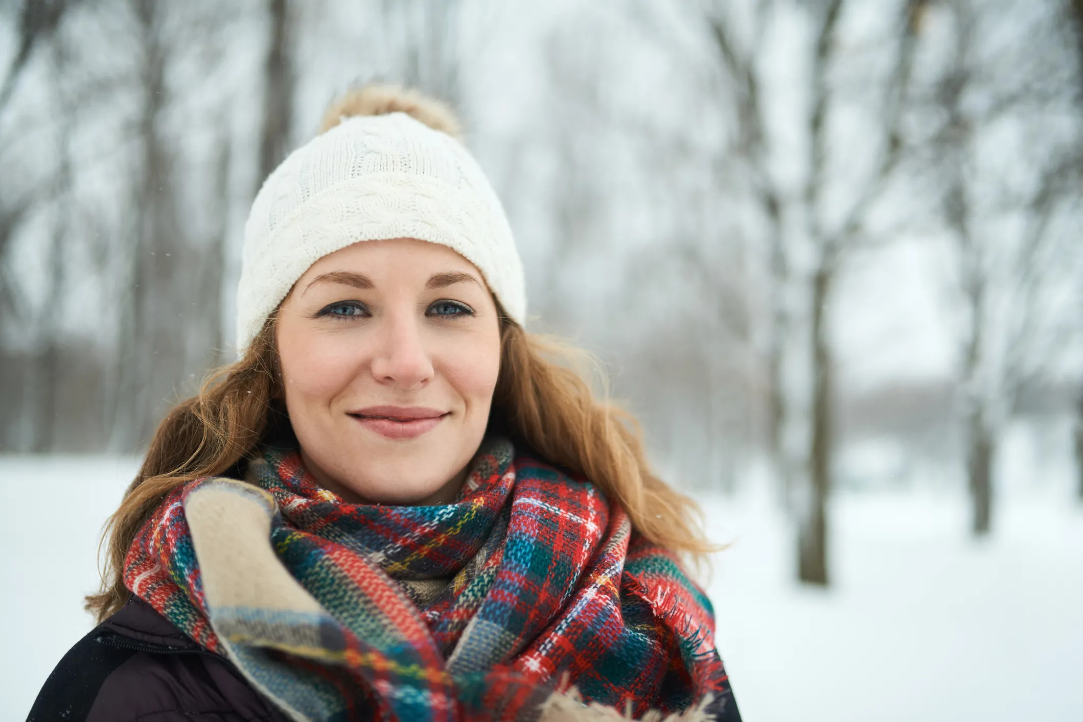 woman outside in winter