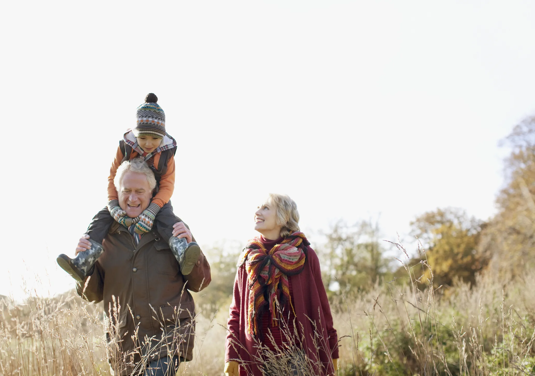 family walking outside