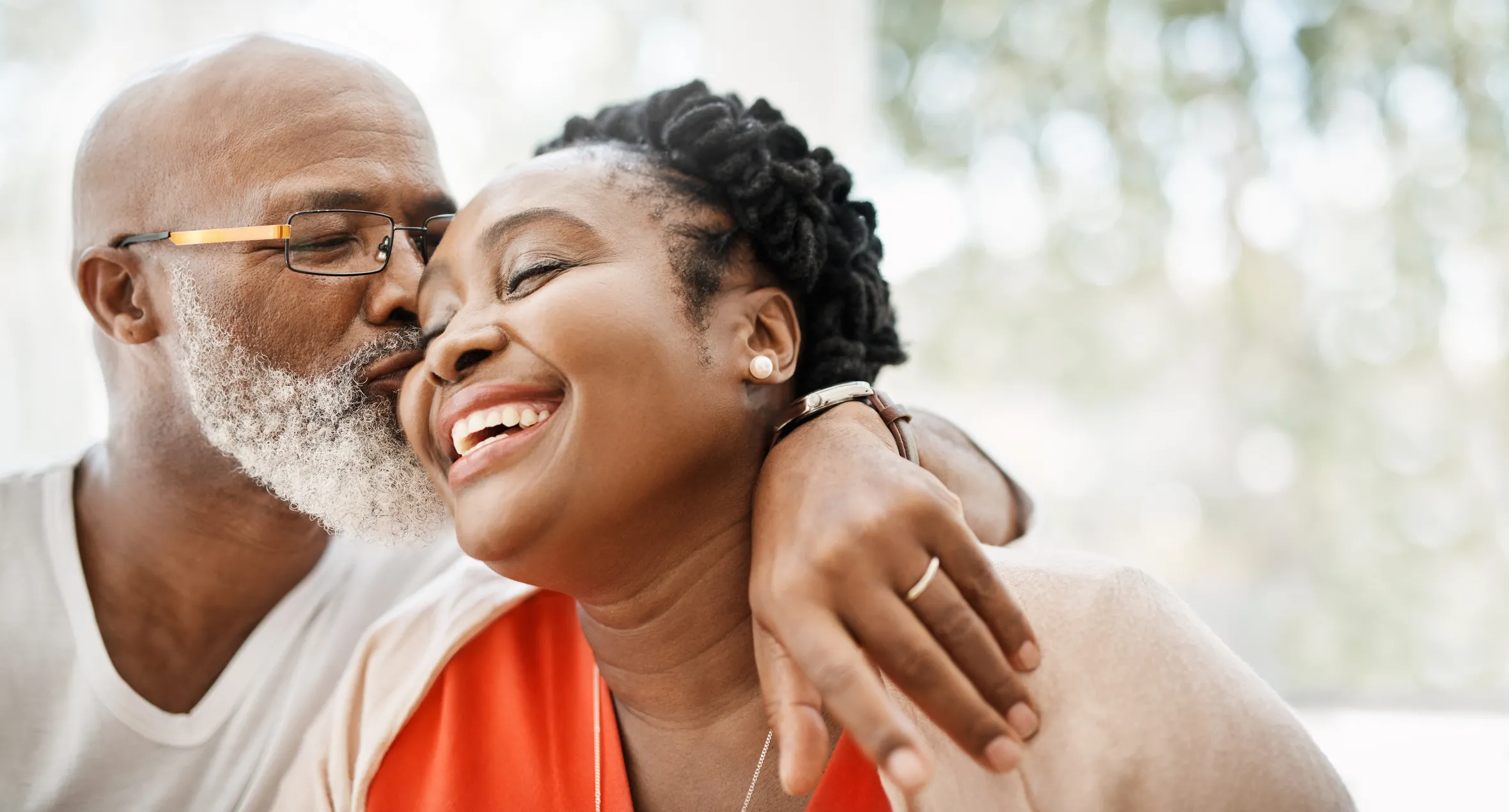 a family laughing