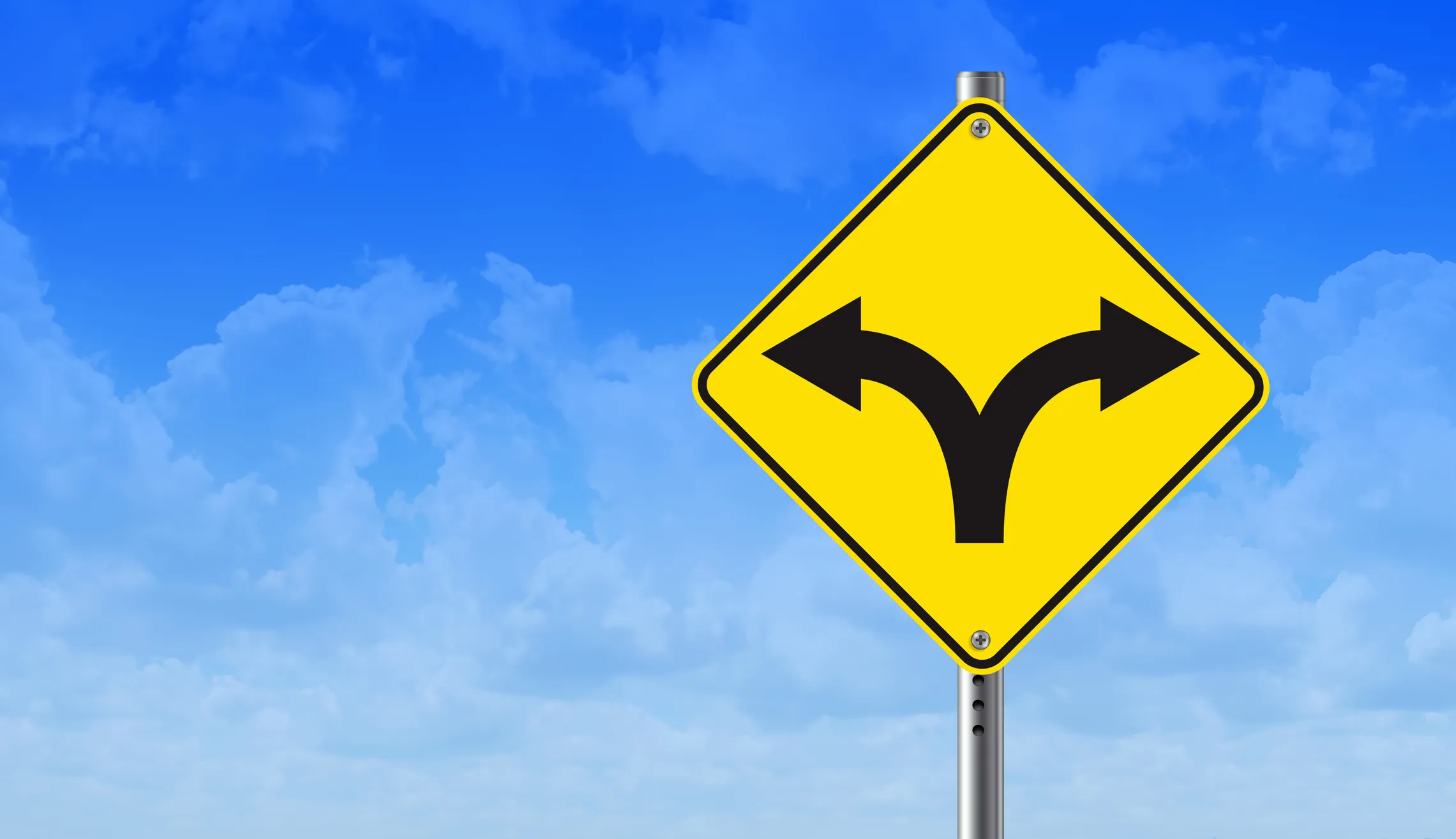 A sign denoting two pathways