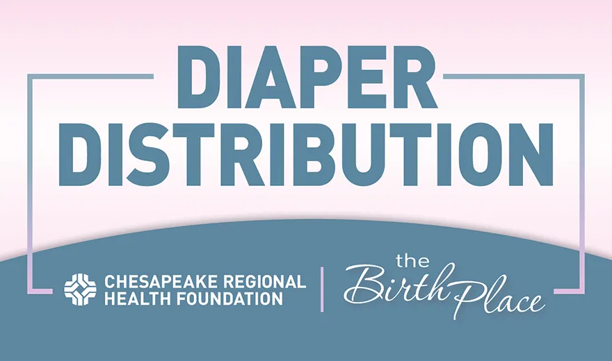 2026 Diaper distribution banner with pink and blue coloring, and CRH logo.